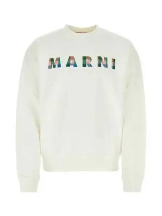 Logo Print Crew Neck Sweatshirt White - MARNI - BALAAN 2