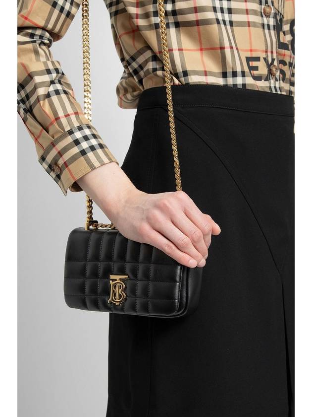 Quilted Lula Mini Leather Cross Bag Black - BURBERRY - BALAAN 7