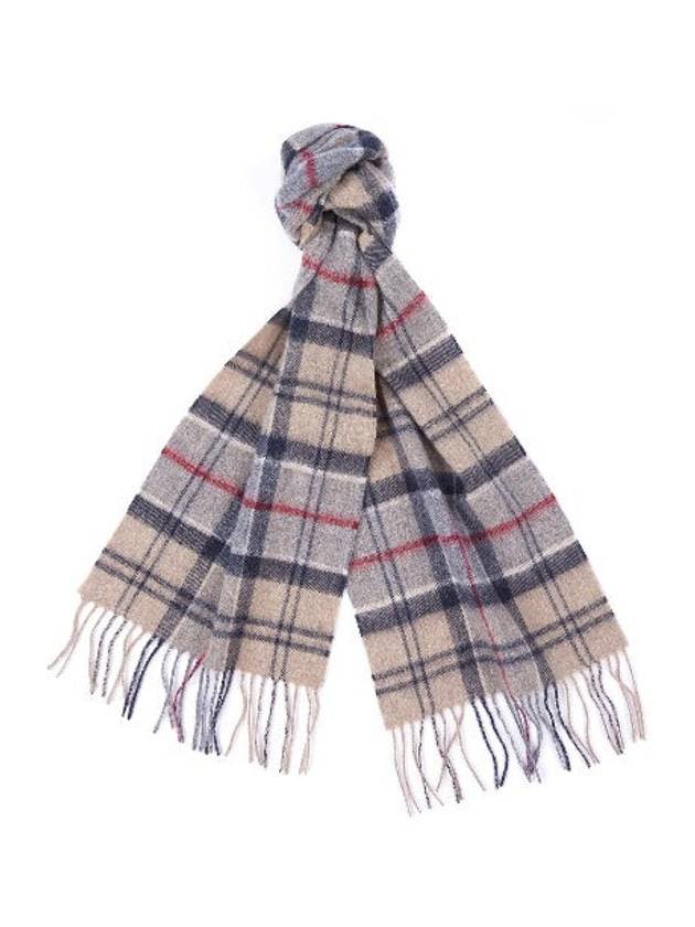 Wool Cashmere Tartan Check Muffler Stone - BARBOUR - BALAAN 2