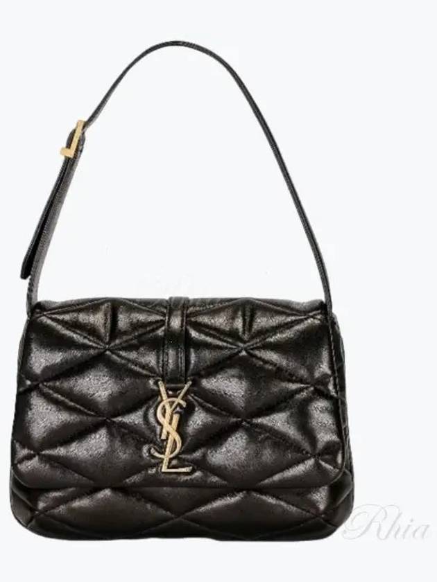 LE 57 Quilted Lambskin Hobo Shoulder Bag Black - SAINT LAURENT - BALAAN 2