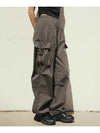 Cargo pocket string nylon banding wide pants charcoal gray - THE GREEN LAB - BALAAN 5