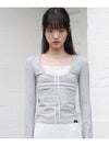 LACE RIBBON TOP GRAY - ZIZEMUSEUM - BALAAN 2