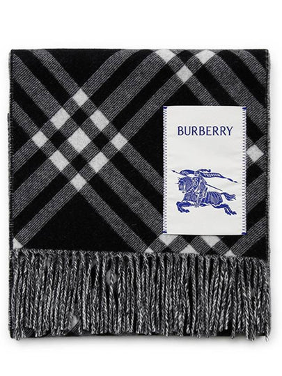 Check Cashmere Scarf Black - BURBERRY - BALAAN 2