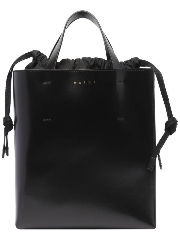 Museo Small Leather Tote Bag Black - MARNI - BALAAN 2