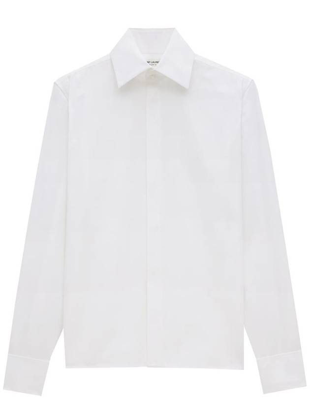 Cassandre Long Sleeve Shirt White - SAINT LAURENT - BALAAN 2