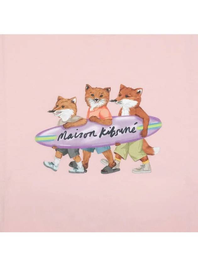 Surfing Foxes Short Sleeve T-shirt Milkshake - MAISON KITSUNE - BALAAN 4