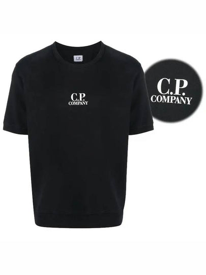 Men's Logo Print Crew Neck Cotton Short Sleeve T-Shirt Black - CP COMPANY - BALAAN 2