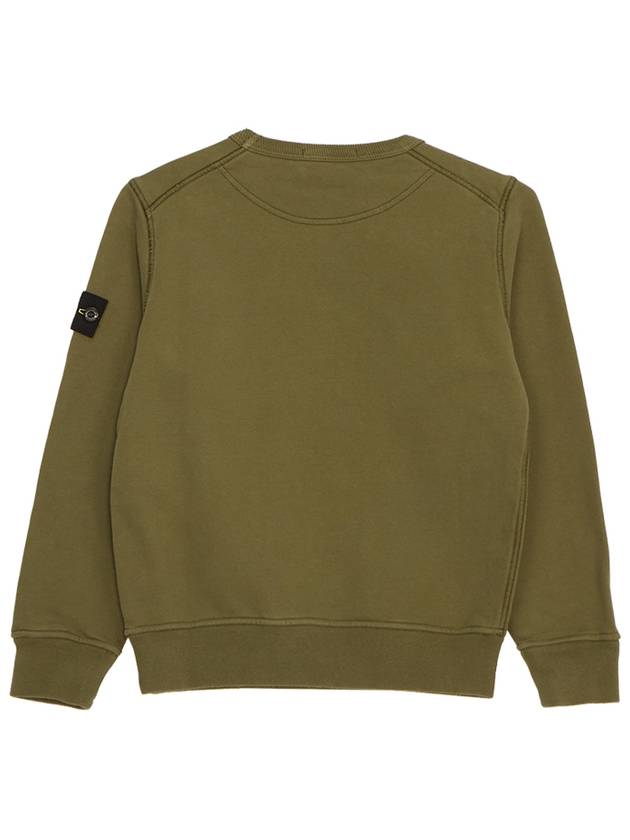 Kids Organic Cotton Fleece Sweatshirt Green - STONE ISLAND - BALAAN 3