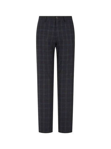 PS Check Pattern Mid Fit Wool Pants Dark Navy 270260 - PAUL SMITH - BALAAN 1