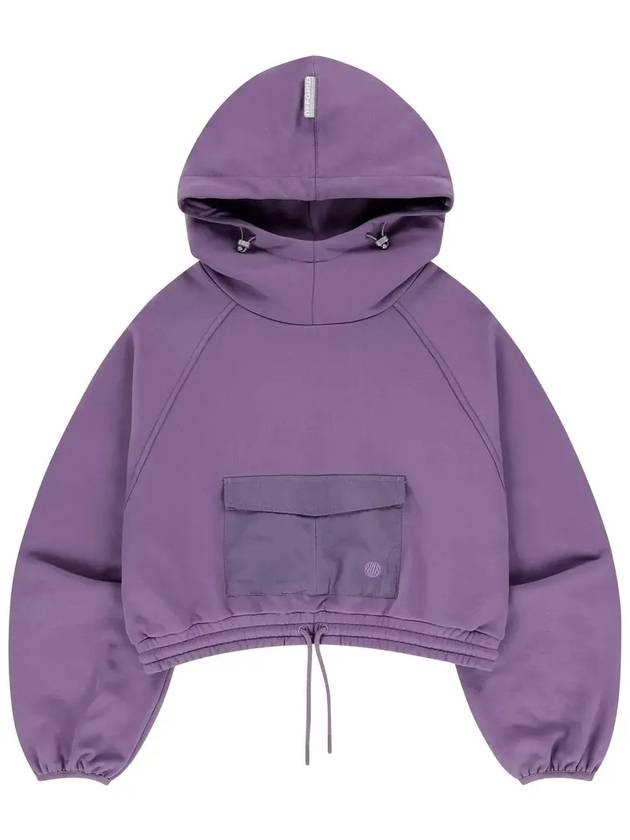 Crop Sweatshirt Big Pocket Hoodie Dark Purple - OFFGRID - BALAAN 6