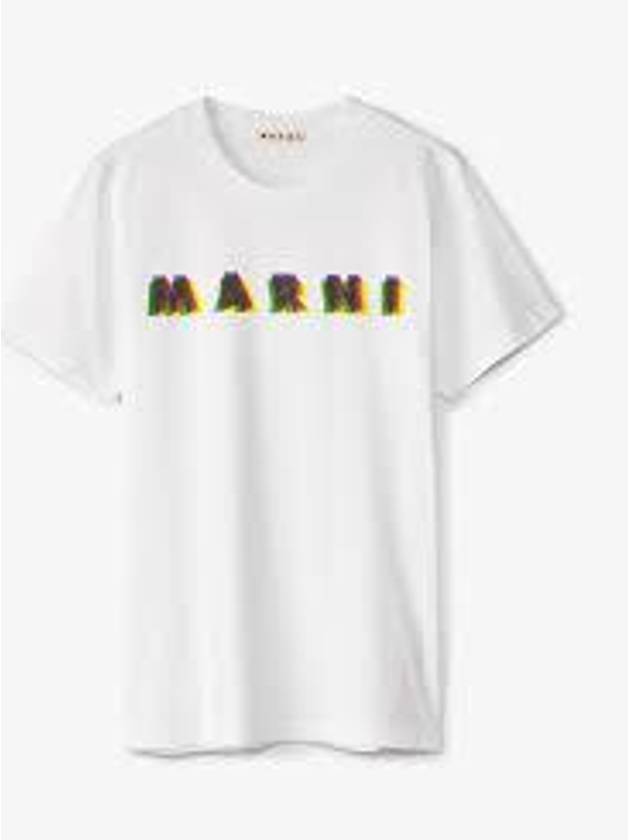 3D Logo Print Cotton Short Sleeve T-Shirt White - MARNI - BALAAN 2