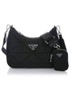 Triangle Logo Re-nylon Paddde Hobo Cross Bag Black - PRADA - BALAAN 2