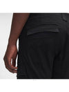 Satin Wappen Regular Fit Cargo Straight Pants Black - CP COMPANY - BALAAN 7