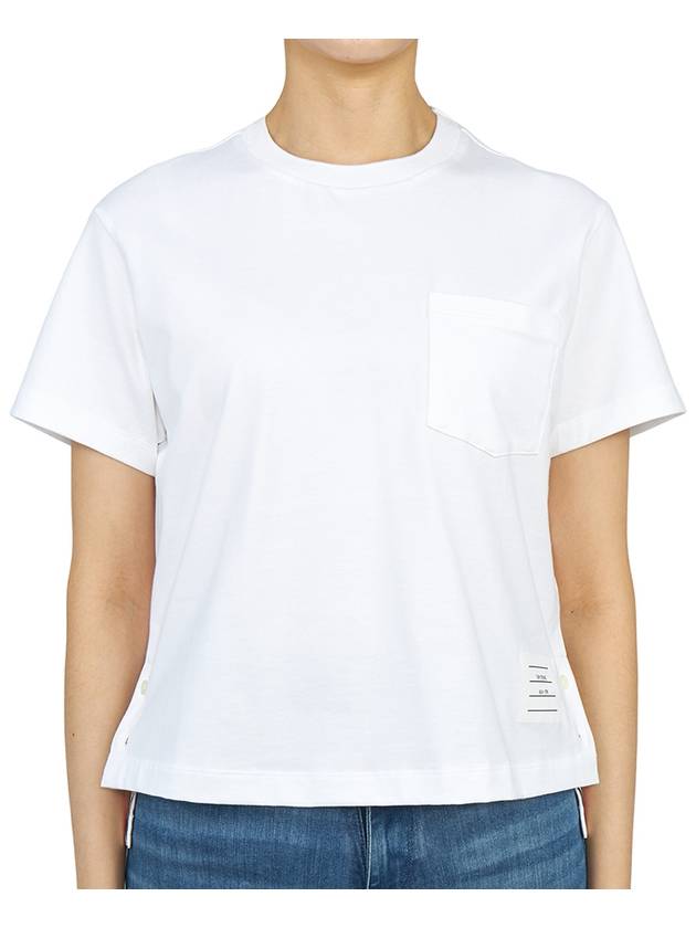 Midweight Jersey Boxy Pocket Short Sleeve T-Shirt White - THOM BROWNE - BALAAN 2