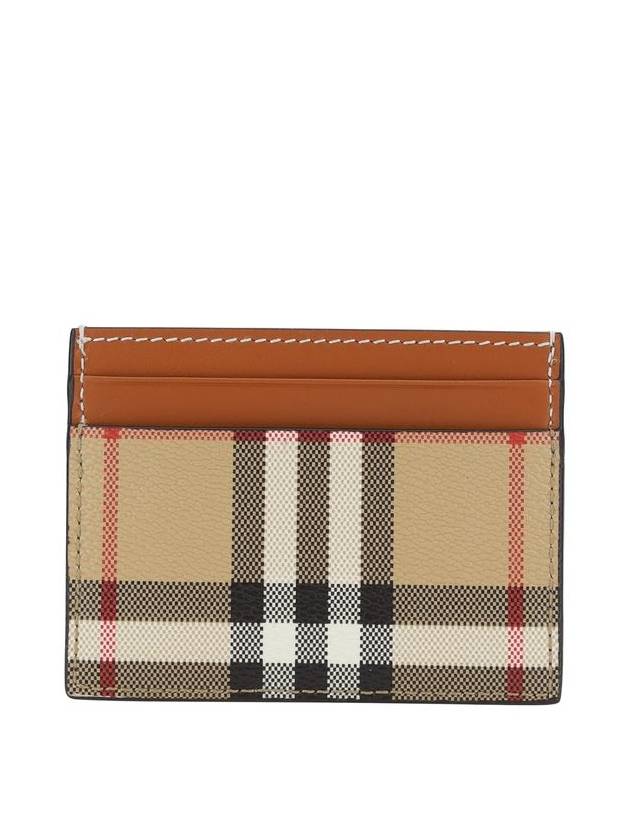 Check Print Leather Card Holder Beige - BURBERRY - BALAAN 2