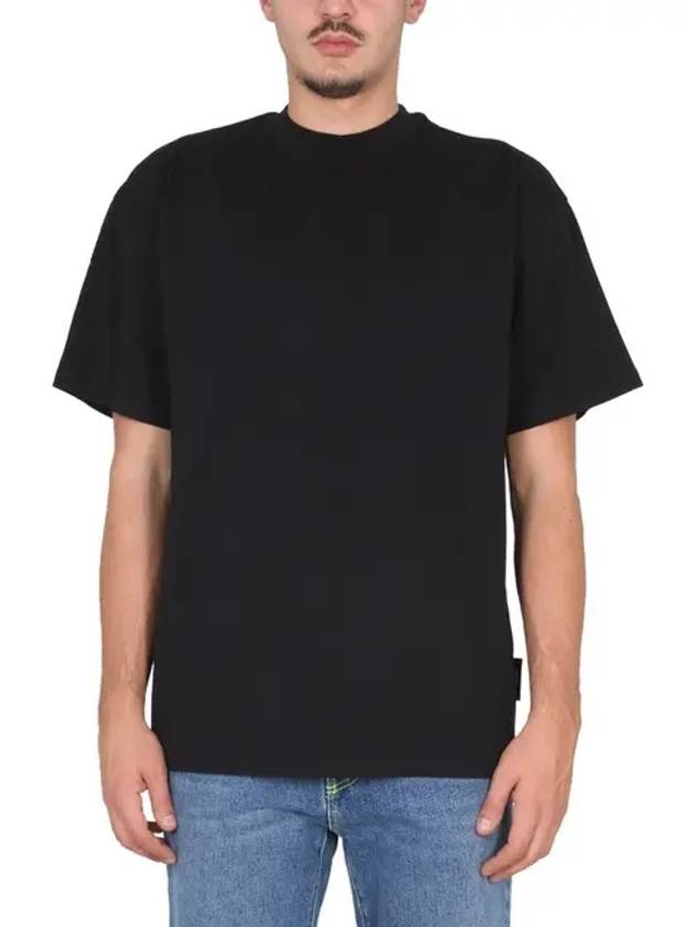 Maxi Back Logo Cotton Short Sleeve T-Shirt Black - MSGM - BALAAN 4