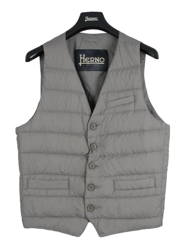 V-Neck Down Vest Grey - HERNO - BALAAN 2