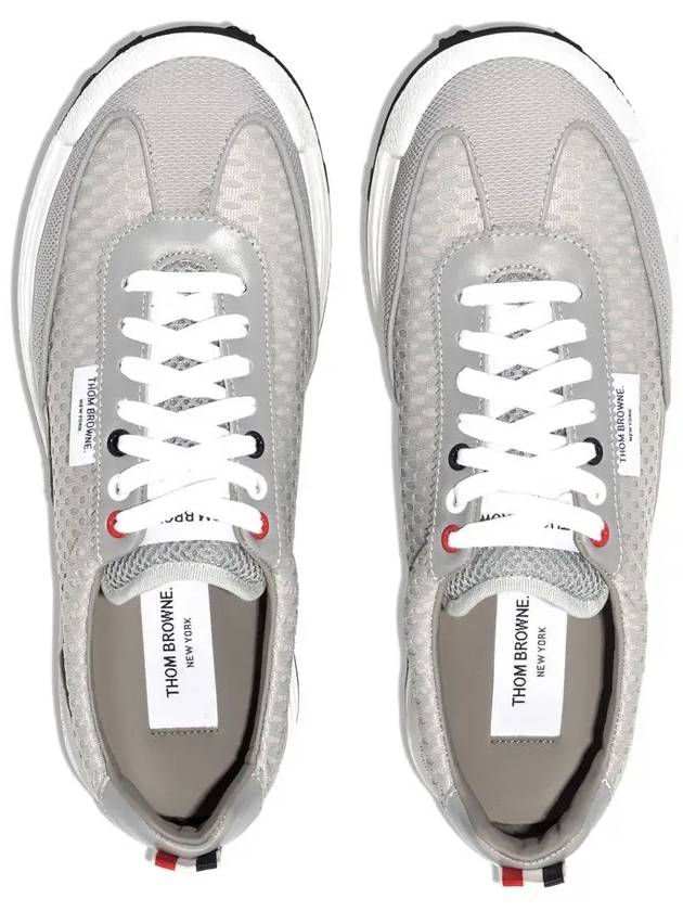 Men's Heavy Athletic Mesh Tech Runner Low Top Sneakers Grey - THOM BROWNE - BALAAN 4