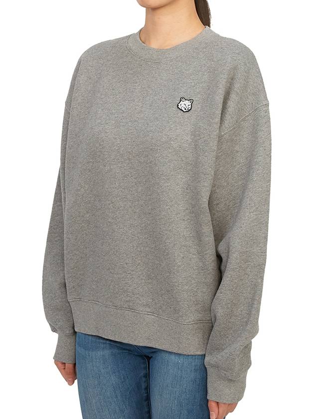 Women's Bold Fox Head Patch Comfort Sweatshirt Medium Grey Melange - MAISON KITSUNE - BALAAN 3