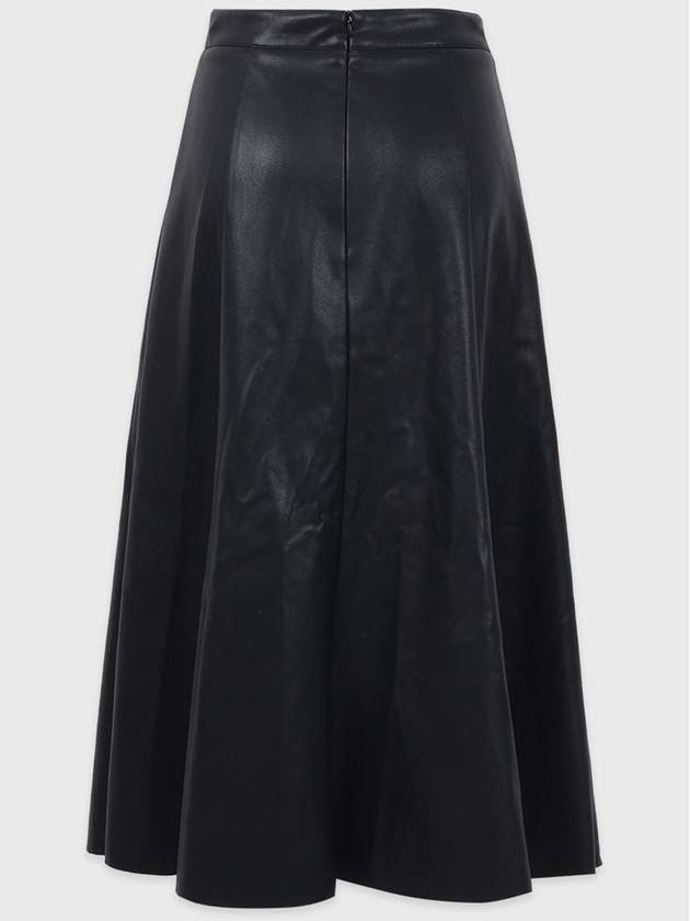 Dignity Leather Long A Line Skirt Black - MICANE - BALAAN 6