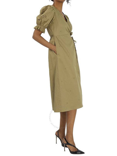 Coach Ladies Dark Olive Broderie Anglaise Wrap Dress, Size 4 - COACH - BALAAN 2