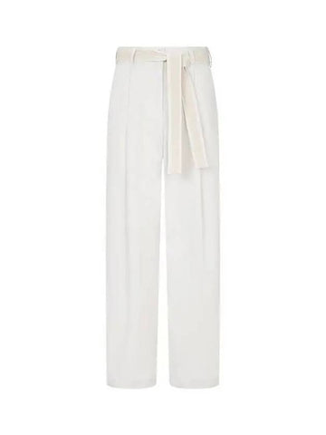 Women s Belted One Tuck Easy Pants Ecru 271786 - EMPORIO ARMANI - BALAAN 1