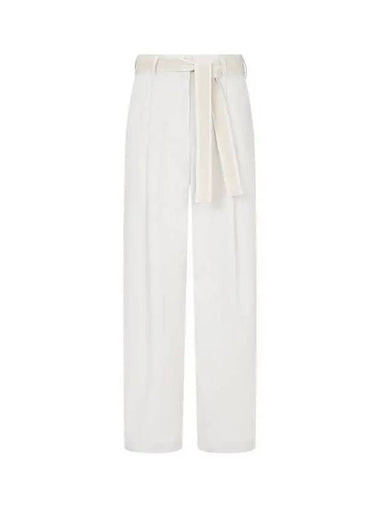 Women s Belted One Tuck Easy Pants Ecru 271786 - EMPORIO ARMANI - BALAAN 1