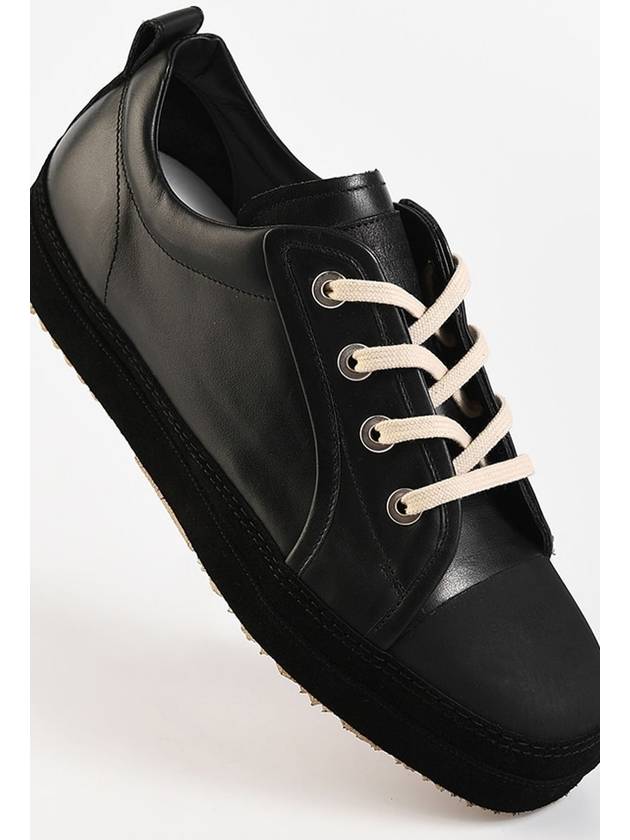 Platform Leather Low Top Sneakers Black - MAISON MARGIELA - BALAAN 1