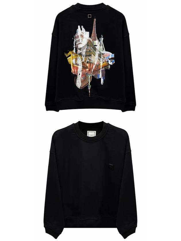 City Logo Leather Patch Sweatshirt Black - WOOYOUNGMI - BALAAN 5