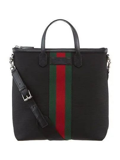 Stripe Two Way Tote Bag Black - GUCCI - BALAAN 2