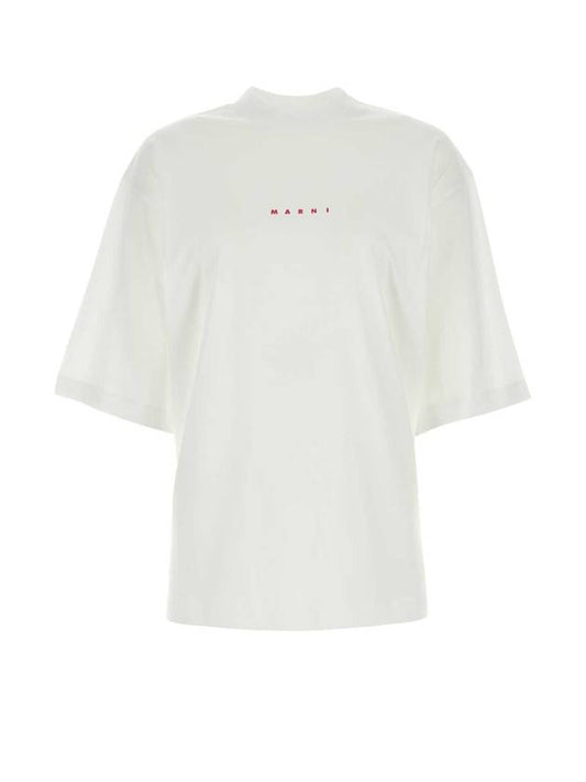 logo cotton overfit short sleeve t-shirt - MARNI - BALAAN 1