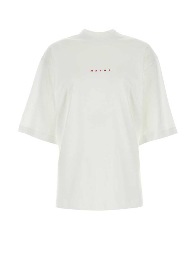 Logo Cotton Short Sleeve T-Shirt White - MARNI - BALAAN 1