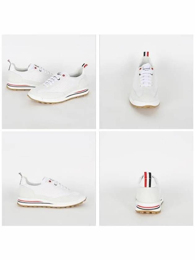 Fine Kid Suede Tech Runner White - THOM BROWNE - BALAAN 3