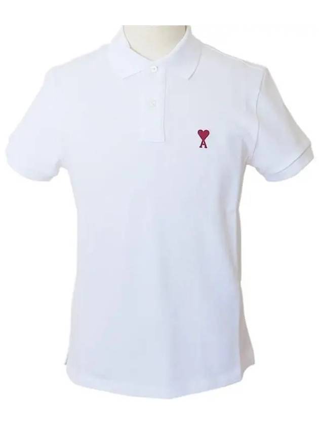 24SS Men's Heart Logo Collar Neck PK Polo T-shirt BFUPL001 760 - AMI - BALAAN 7