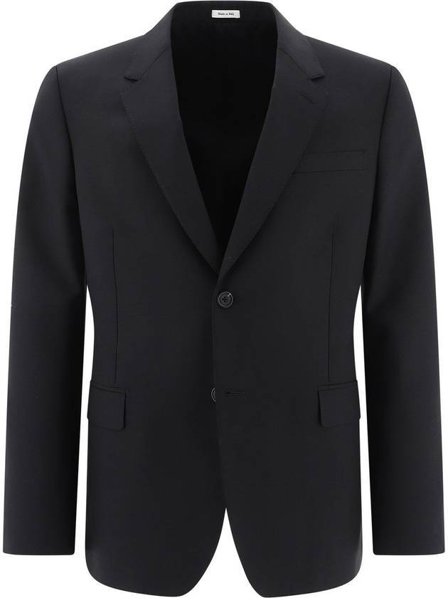 Men's Single Button Blazer Jacket Black - ALEXANDER MCQUEEN - BALAAN 1