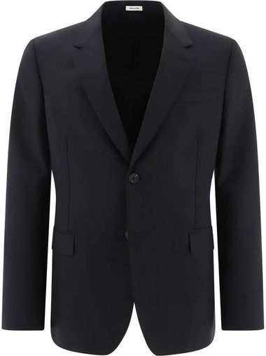 Men's Single Button Blazer Jacket Black - ALEXANDER MCQUEEN - BALAAN 1