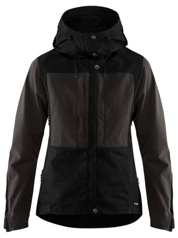 Women's Keb Hoodie Jacket Jacket Black - FJALL RAVEN - BALAAN 1