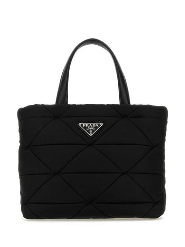 Triangle Logo Re-Nylon Padded Tote Bag Black - PRADA - BALAAN 1