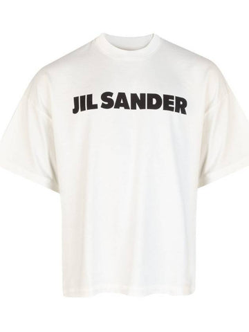 Men's Logo Cotton Short Sleeve T-Shirt White - JIL SANDER - BALAAN 1