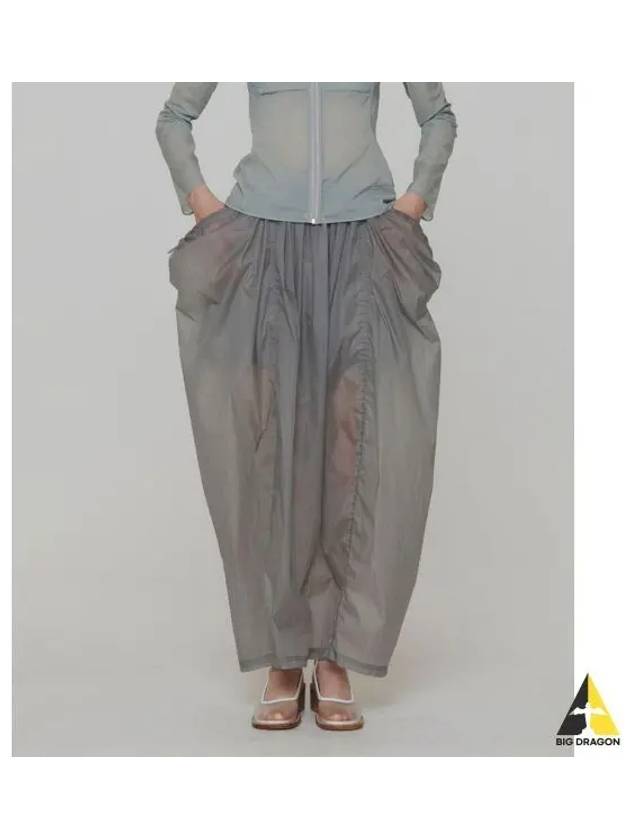 AMOMENTO LAYERED SHIRRING SKIRT GREY - ANDTHEOTHER - BALAAN 1