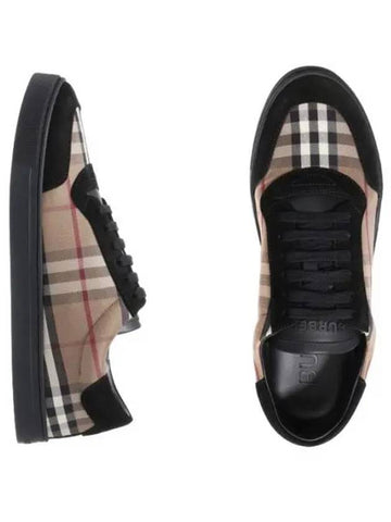 Vintage Check Cotton Suede Sneakers Men s Running Shoes - BURBERRY - BALAAN 1