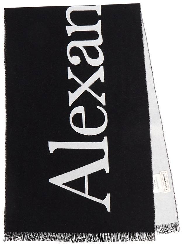 Men's Classic Logo Scarf Black - ALEXANDER MCQUEEN - BALAAN 2