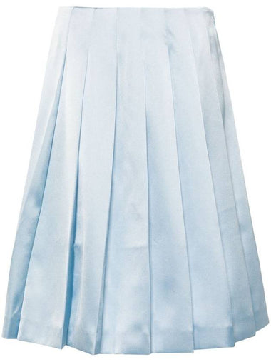 Self-Portrait Blue Satin Midi Skirt Clothing - SELF PORTRAIT - BALAAN 1