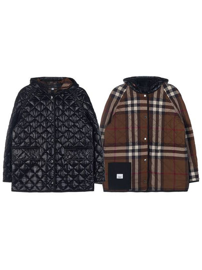 Diamond Quilted Temperature Control Hooded Jacket Black - BURBERRY - BALAAN 2