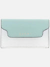 Logo Color Block Saffiano Card Wallet Tea Green - MARNI - BALAAN 3