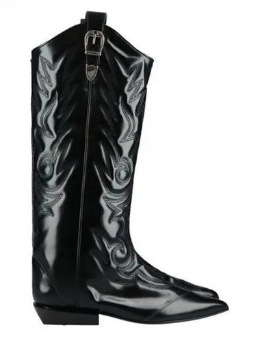 TOGA PULLA BUCKLE EMBELLISHED LEATHER HIGH BOOTS - TOGA PULLA - BALAAN 1