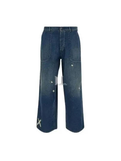 Distressed Denim Cotton Straight Jeans Blue - MAISON MARGIELA - BALAAN 2