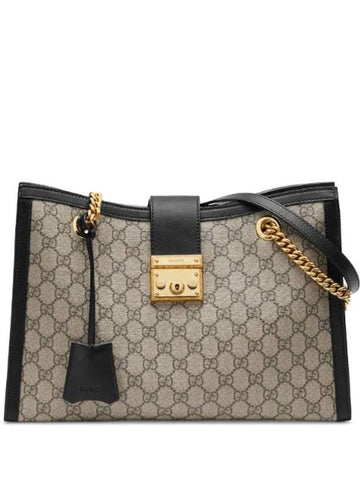 GG Paddle Lock Supreme Medium Shoulder Bag Black - GUCCI - BALAAN.