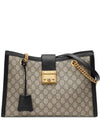 GG Padlock Supreme Medium Shoulder Bag Black Beige - GUCCI - BALAAN 1