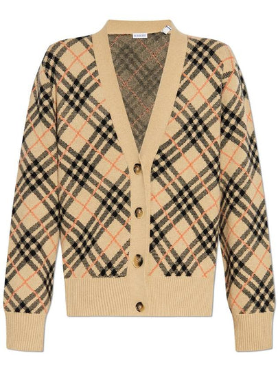 Check Cashmere Cardigan Sand - BURBERRY - BALAAN 2